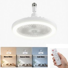 E27 Socket Light With Remote, Ceiling Fan Adjustable Smart LED Fan 3 Windshields picture