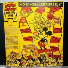 1935 POST TOASTIES Cereal Box Mickey Mouse Treasure Hunt Cut Out Game Board picture