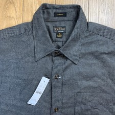 J Crew Shirt Men M Gray Cashmere Cotton Houndstooth Button Up LS Classic Fit NWT picture