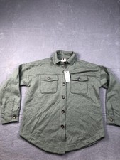 Boden Jacket Womens 8 Green Collared Long Sleeve Fleece Lined Button Front NWT picture