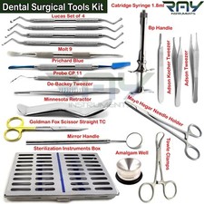 Dental Surgical Instruments Kit Implant Oral Surgery Sterilization Tray 19 Pcs picture