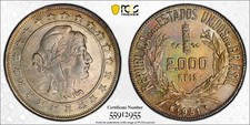 Toned Silver 1931 Brazil 2000 Reis | PCGS UNC Details - Cleaned picture