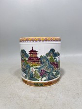 Pastel landscape pen holder collection art piece antique decorative item picture