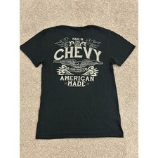Tee Luv Chevy T-Shirt Mens Small Black Excellent American Made Graphic Tee picture