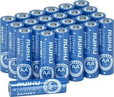 24 TWENTY FOUR RUIHU LITHIUM AA BATTERIES DOUBLE A 1.5V 3000 MAH NEW EXP 2040 picture