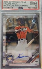 2019 Bowman Chrome Prospects Autographs Freudis Nova #CPA-FN (RC) PSA 10 picture