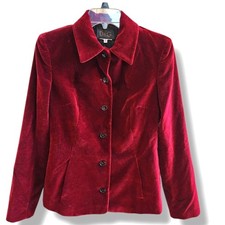 D&G Dolce & Gabbana Women's Velvet Blazer Jacket - Rich Burgundy S picture