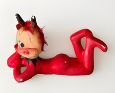Vintage Enesco Rita the Red Imp Devil Pixie Elf Winking Figurine - MCM Kitsch picture