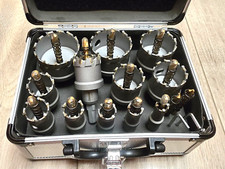 16pc Heavy Duty Carbide Metal Hole Cutter / Hole Saw Set w/Case 5/8
