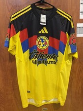 adidas Club América Men's Soccer Jersey Yellow Black Heat.RDY Adult Size M picture