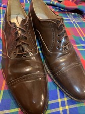 VTG Church's Custom Grade Messenger IV Brown Leather Cap Toe Oxfords UK 10 D picture