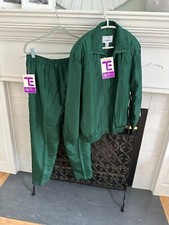 NWT NEW Oleg Cassini Vintage Jogger TrackSuit Womens Small Silk jacket pants picture