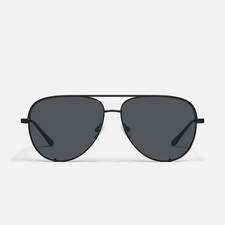 Quay Australia High Key Large Sunglasses - Black/Smoke Polarized  picture