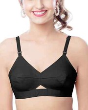 Padded Bullet Bra Organic Cotton - Vintage Retro Bra (Plus Size Available) Black picture