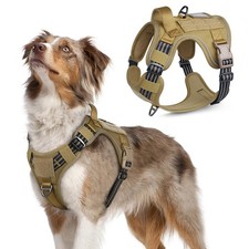 rabbitgoo Tactical Dog Harness No Pull Military Adjustable Reflective Vest Brown picture
