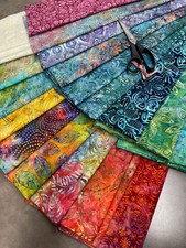 14 YDS BATIK FABRIC BUNDLE – 18 PC CURATED COLOR COLLECTION – 100% COTTON - R picture