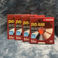 Lot 4 SEALED Memorex DVD-RAM Rewritable Double Sided 9.4GB Type 1 Cartridge Disc picture