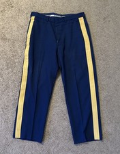 Vintage Marlow Military Army Uniform Dress Pants HighWaist Blue w Stripe Men 36R picture