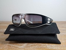 CHANEL 6057 Urban Vintage Shield Sunglasses  Black & White/Gray Lens 100% UV picture