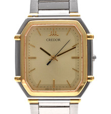 [ EXC+5 ] Seiko Credor 7771-5011 Vintage Gold Dial 22K Quartz Men's Watch JAPAN picture