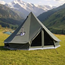 VEVOR Canvas Bell Tent 3 m/9.84 ft 4-Season Camping Yurt Tent with Stove Jack picture