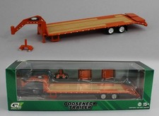 1:64 GreenLight *HITCH & TOW* ORANGE *GOOSENECK* 5th Wheel FLATBED TRAILER *NIP* picture