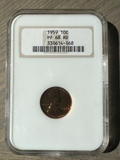1959 Lincoln Memorial Penny 1C PF 68 RD Proof Cent Old NGC No-Line Soapbox picture