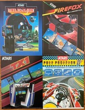 Vintage 1980's Atari Arcade Promotional Sales Flyer Lot of 4 11 x 8.5