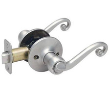 Designers Impressions Livingston Design Satin Nickel Privacy Door Lever Knob picture