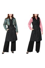 by Stacy London Women's Trench with Removable Jacket FloralJacqBlack picture