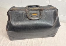 Large antique 19th century handmade leather WB doctors medical tool travel bag picture
