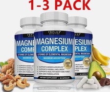 3Pack Toplux Nutrition Magnesium Complex 1000mg Supports 8 Elemental Magnesium+ picture