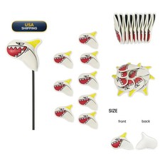 Scott Edward 9Pcs Golf Iron Head Covers PU Leather Fit 4-9/A/P/S White Shark picture
