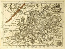 1650s Vintage World Map Old Europe English Channel Poster  24 x 32 Inch #T88 picture