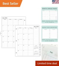 2026-2027 Monthly Planner Refill for 3 Ring Binder, Jul 2026 - Dec 2027, Two ... picture