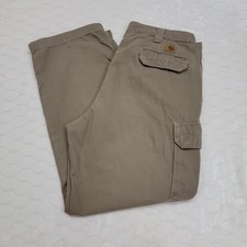 Carhartt B182 Cargo Work Pants Mens 38x32 Dungaree Fit Mushroom Canvas picture
