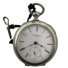 Vintage 18s 1877 Rockford Key Wind Pocket Watch 11 Jewels Silverine Low Serial picture