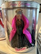 VERY RARE Barbie Happy Holidays MISPRINT 1998 Special Edition Doll Black Gown picture