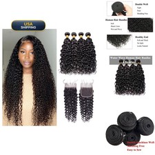 Water Wave Brazilian Virgin Hair 4 Bundles + 5x5 Lace Closure (18 20 22 24+16) picture