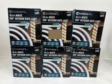 LOT OF 6 Ecosmart 16.4 FT Plug in Bright White Outdoor Linkable Rope Light picture