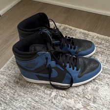 Jordan Air Jordan 1 Men’s High Top Lace-Up Sneaker Black Blue White picture