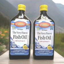 Carlson The Very Finest Liquid Fish Oil 1600 Mg Omega 3 Lemon 16.9 fl oz 2 Pack picture