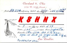 1961 K8HNX Leo Doubler Cleveland Ohio Ham Radio QSL Card Postcard picture
