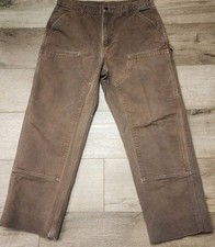 Carhartt B136 DKB Double Knee Carpenter Pants Size 34x32 VTG Faded Brown picture