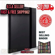360 Card Pocket Binder with Elastic 9 Pocket Trading Cards Album Folder, Black picture