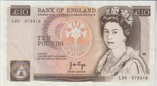 United Kingdom 10 Pounds Banknote 1975-80 Choice Very Fine Grd #379-B-319 picture