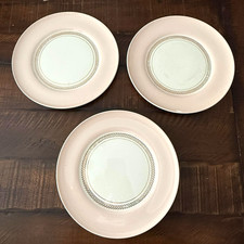Candle Light American Limoges 22-k Gold Federal Pink Small Dinner Plate Lot Of 3 picture