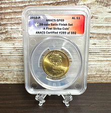 2010-P Abraham Lincoln Presidential $1 ANACS SP69 Satin Finish First Strike picture