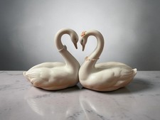 LLADRO $430 Endless Love Two Swans W/ Flowers Porcelain Figurine Cake Topper picture