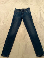 American Eagle Blue Skinny Fit Stretch Denim Jeans Mid Rise Regular Size S picture